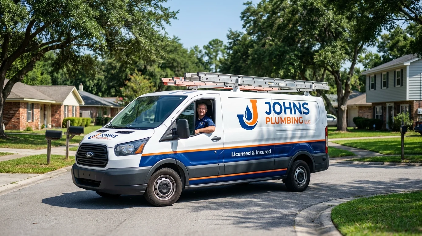 Johns Plumbing LLC service van in Leesburg, FL